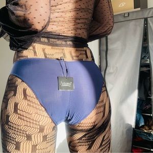 Acousma Paris Women's Satin Panties Panty Lingerie Vintage S M Blue